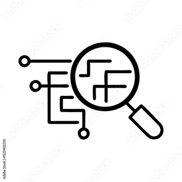 Fototapeta Magnifying glass examining circuit board