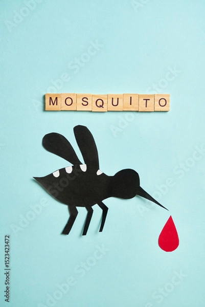 Fototapeta Awareness image for World Dengue Day with mosquito control message