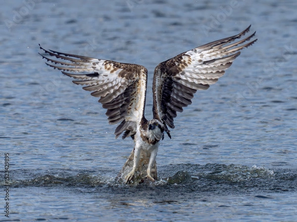 Fototapeta Osprey in flight carrying a freshly caught fish.