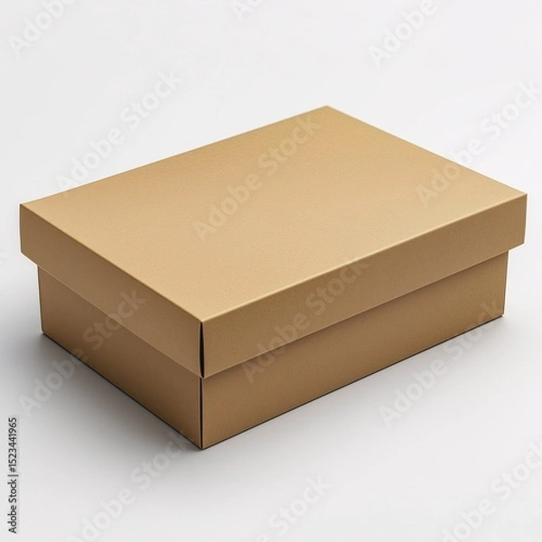 Fototapeta Eco-Friendly Brown Cardboard Box for Durable and Versatile Storage, Packaging, and Shipping Solutions