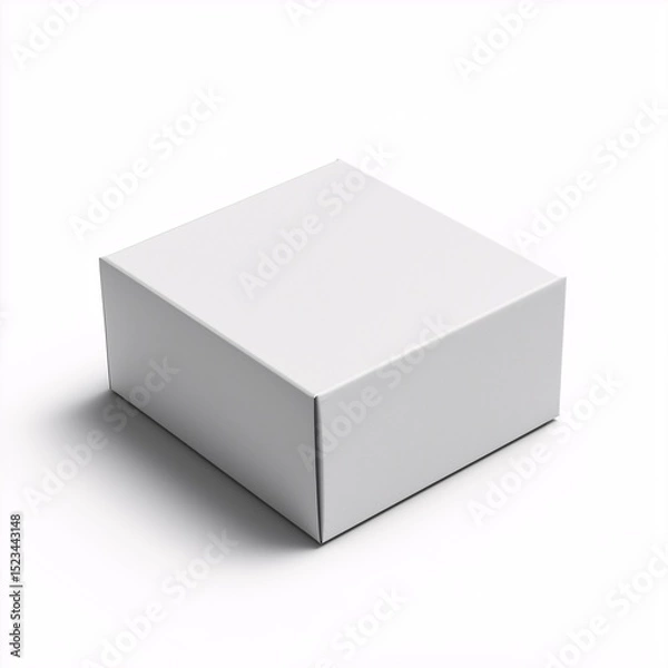 Fototapeta White Empty Box Packaging Background - Minimalistic Design in Studio Setting for Product Presentation Mock-Up and Commercial Advertisement