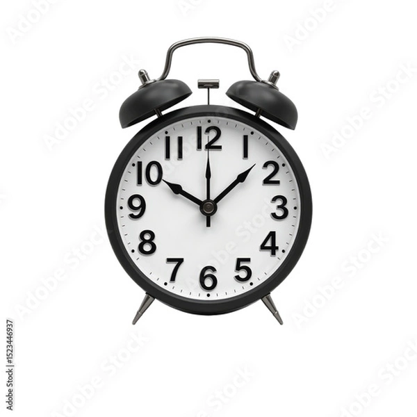 Fototapeta Classic analog alarm clock with swinging bells, 1png format with transparent background.