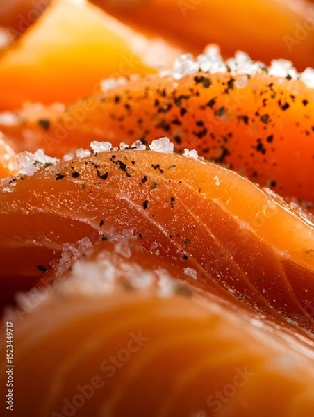 Fototapeta Close-Up of Fresh Sashimi Slices with Vibrant Color and Texture