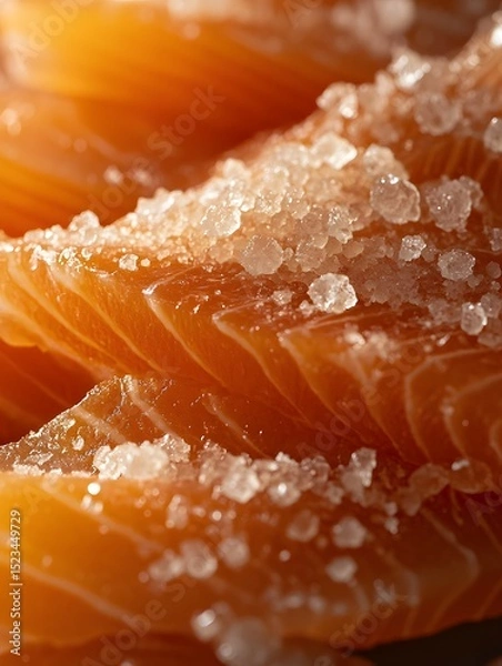 Fototapeta Close-Up of Fresh Sashimi Slices with Vibrant Color and Texture