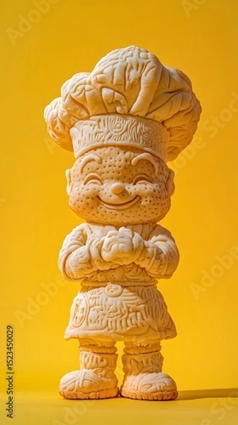 Fototapeta Cute Biscuit Chef Character Made from Cookies and Fondant