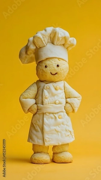 Fototapeta Cute Biscuit Chef Character Made from Cookies and Fondant