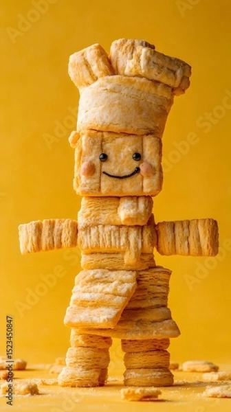Fototapeta Cute Biscuit Chef Character Made from Cookies and Fondant