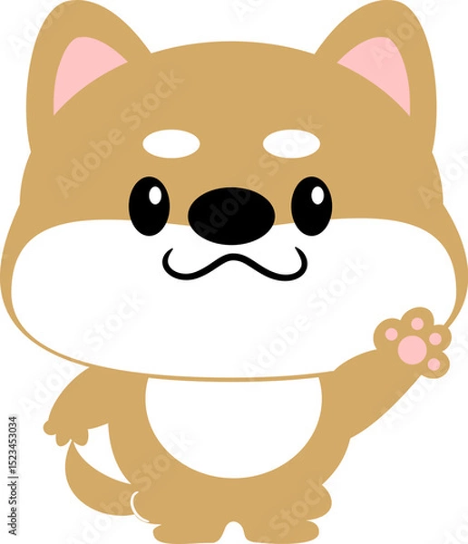 Fototapeta 柴犬　豆しば　犬　かわいい　動物　キャラクター　主線なし