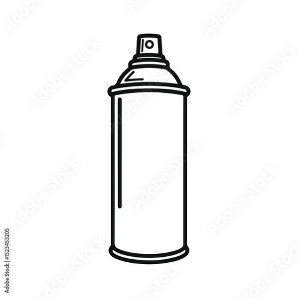Fototapeta A black and white vector illustration of a spray can. Minimalist style.