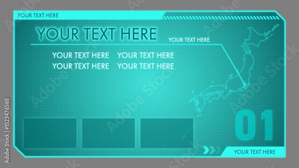 Obraz サイバーな感じの背景と地図