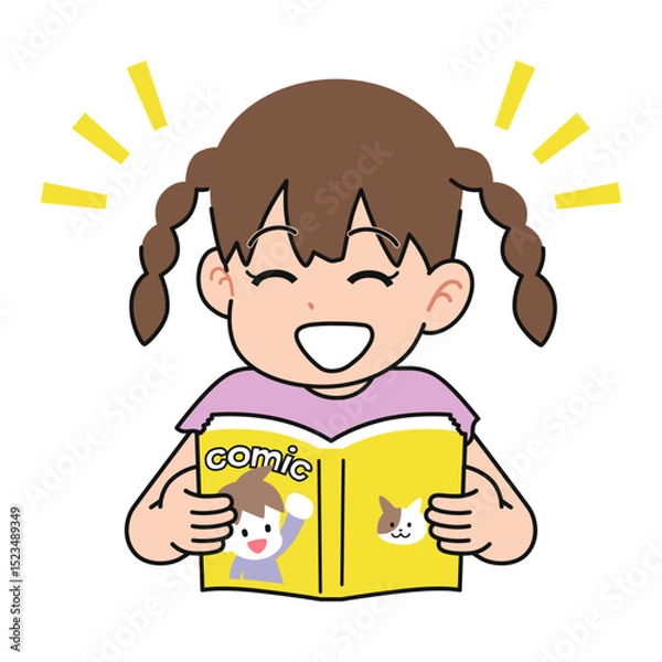 Obraz 漫画を読む女の子