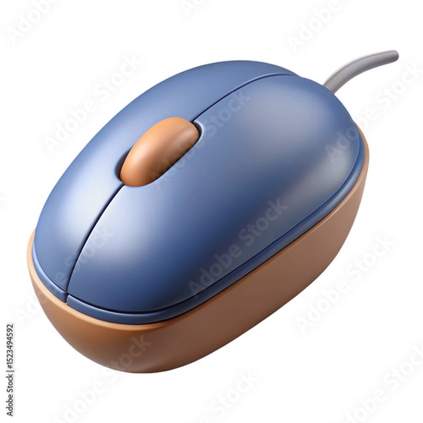 Fototapeta 3d rendered computer mouse isolated against white background