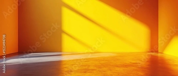 Fototapeta yellow and orange studio room background, bland banner and empty wall