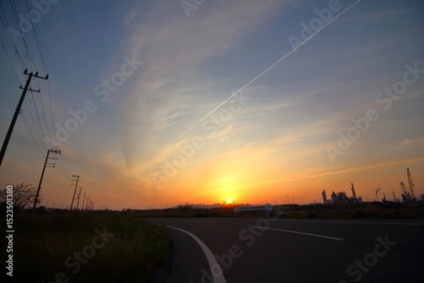 Fototapeta 美しい夕暮れの風景