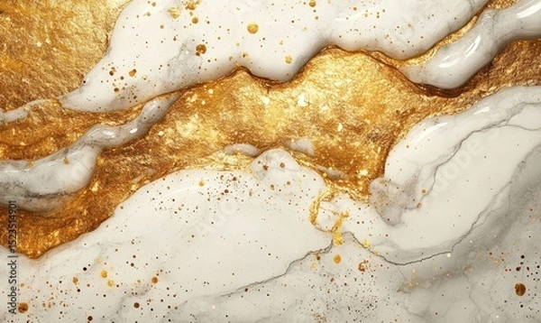 Fototapeta colorful gold and grunge and white abstract liquid marble texture background