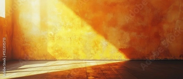 Fototapeta vintage yellow and orange studio background, bland banner and empty wall