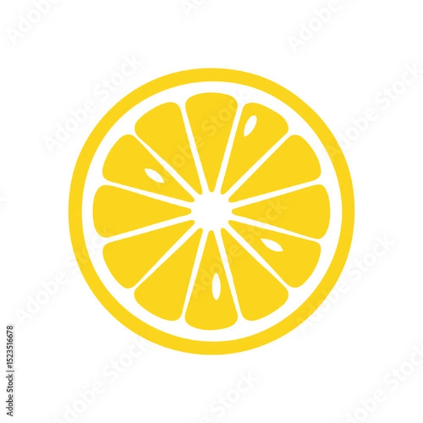 Fototapeta minimalist lemon slice vector icon