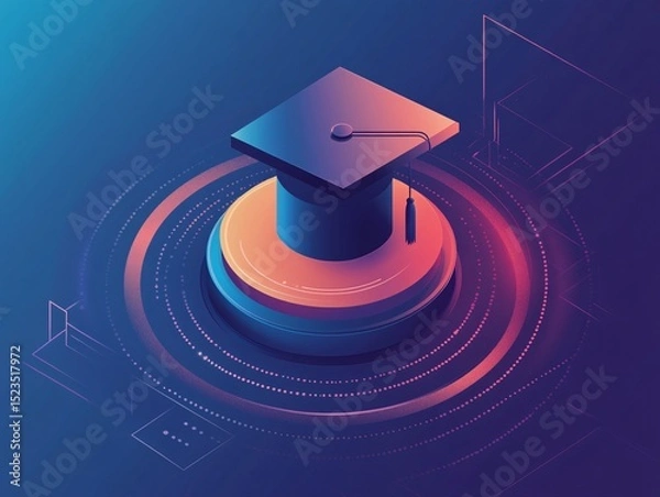 Obraz Ai-driven academic innovation futuristic design digital environment graduate education abstract viewpoint technology concept