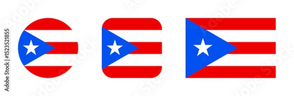 Fototapeta Puerto Rico flag icon set
