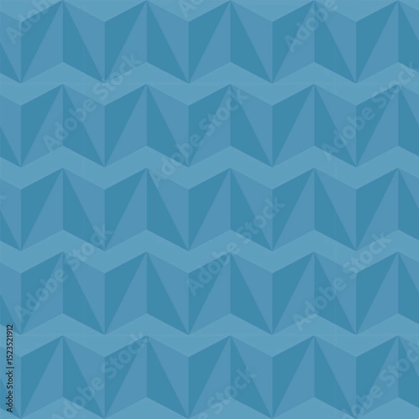 Fototapeta 3d-like seamless geometric pattern with monochrome blue triangles