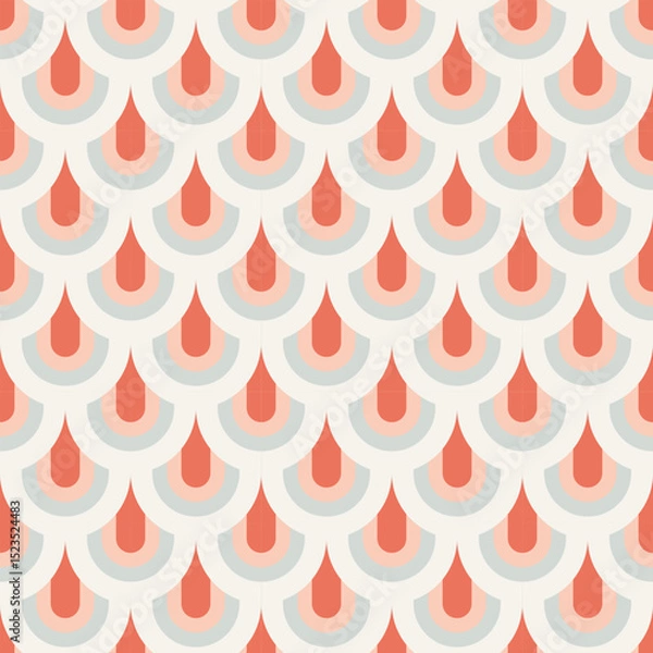 Fototapeta Seigaiha or Japanese ocean waves inspired seamless pattern