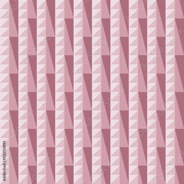 Fototapeta Monochrome pink seamless geometric pattern with triangles arranged as rectangle