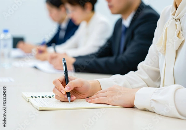 Obraz セミナー会場でメモをとる人たち
