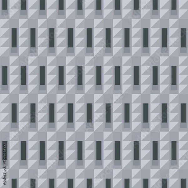 Fototapeta Seamless pattern with monochrome grey triangles