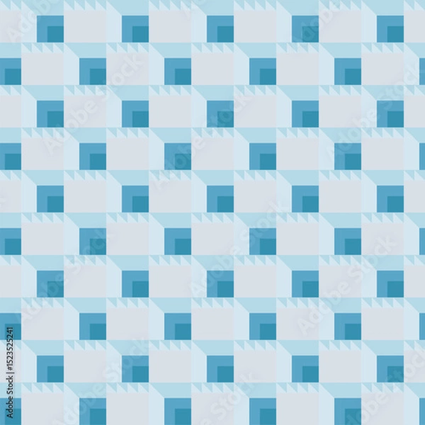 Fototapeta seamless pattern with isometric blue squares