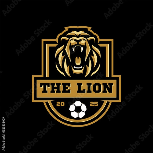 Obraz Lion roar logo design for soccer or football team