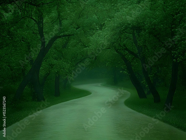 Obraz Rainy Forest Path 3D Illustration