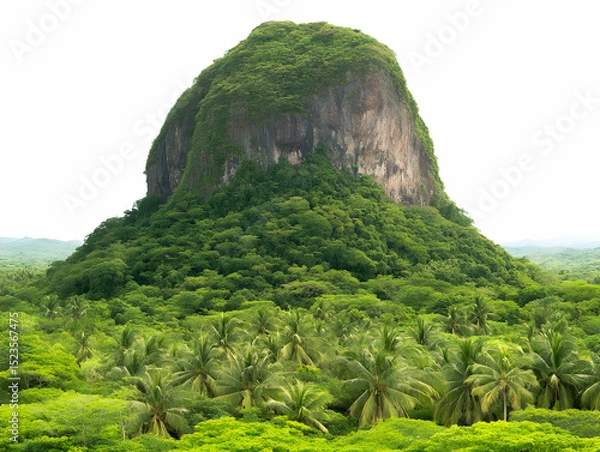 Obraz Lush Tropical Island Peak Background Image