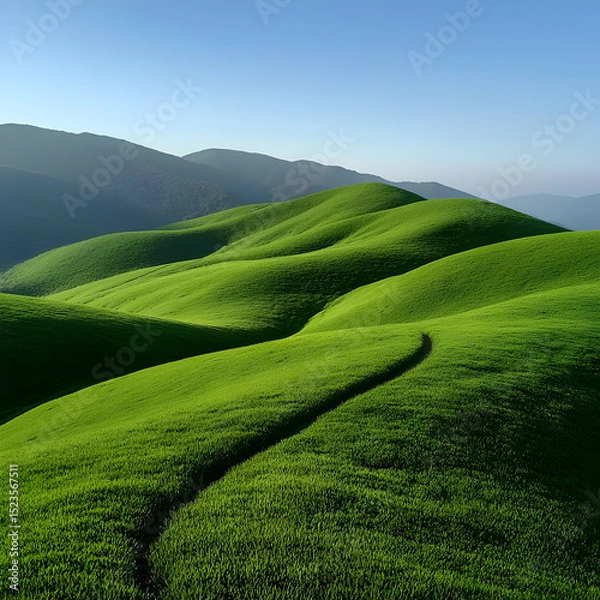 Obraz Rolling Green Hills Landscape Photo