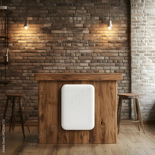 Obraz Wooden Reception Desk 3D Illustration