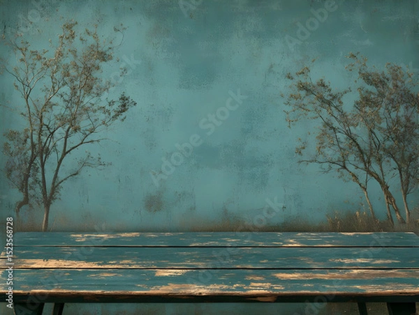 Obraz Rustic Wooden Tabletop Background Illustration