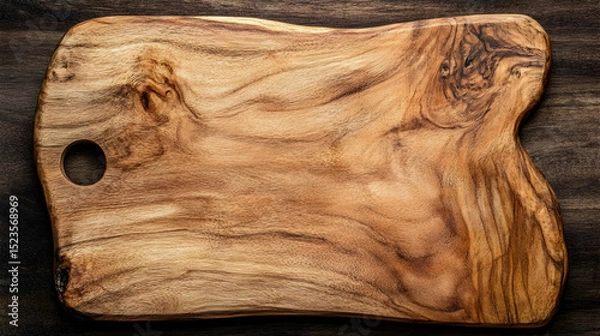 Obraz Rustic Wooden Cutting Board,  Live Edge Detail