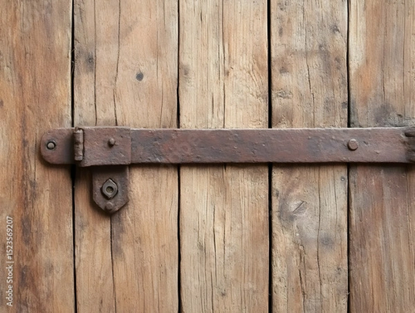 Obraz Rustic Wooden Background with Metal Clasp