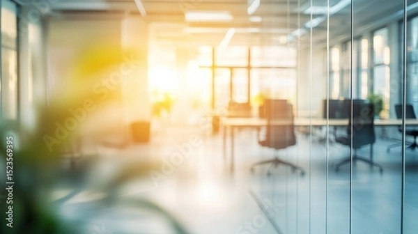 Fototapeta Clean and Modern Office Space Background Perfect for Presentations and Websites to Attract Clients