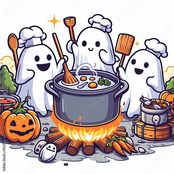 Fototapeta Ghost cooking vector file