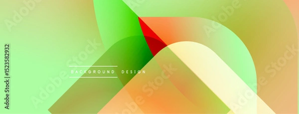 Fototapeta Abstract fluid shapes blend, creating vibrant gradient background. Soft colors overlap, forming dynamic composition. Modern design element.