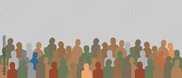 Fototapeta crowd of people or audience illustration design vector
