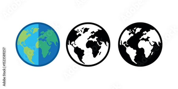 Obraz world earth planet icon collection