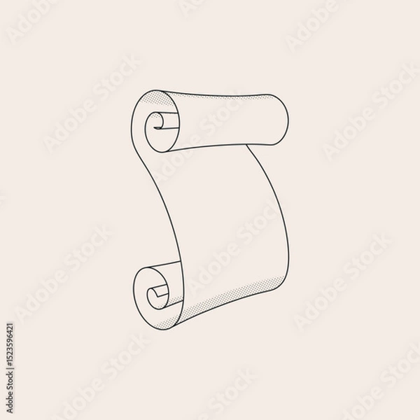 Obraz Scroll. Colored stylized illustration on background. Vector graphics.