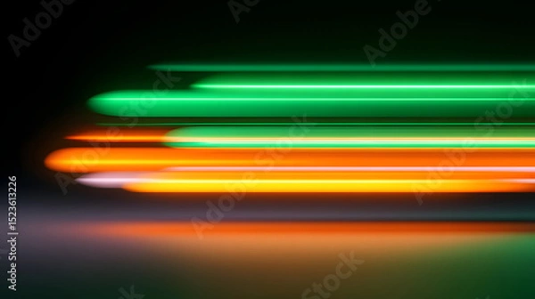Fototapeta Abstract Colorful Light Lines in Futuristic Background