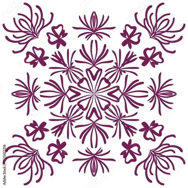 Fototapeta seamless floral pattern isolated on white background