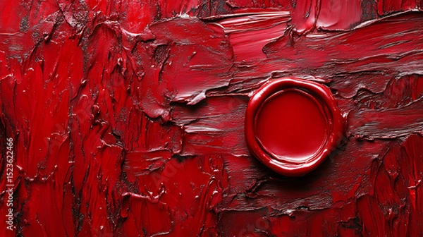 Fototapeta Deep red oil paint texture with wax seal for artistic backgrounds and designs