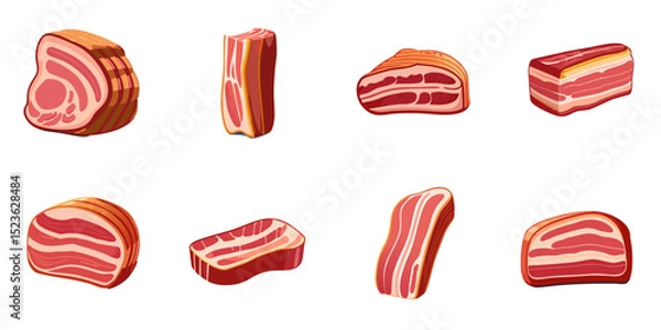 Obraz Multiple vector illustrations bacon

