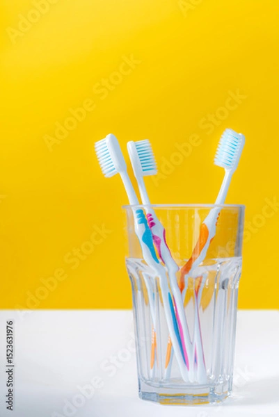 Obraz toothbrushes in a glass