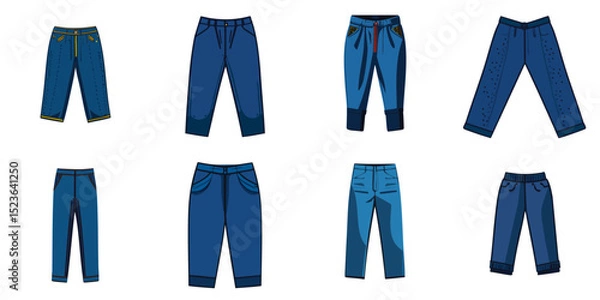 Obraz Multiple vector illustrations blue pants

