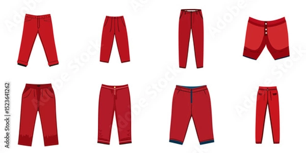 Fototapeta Multiple vector illustrations red pants

